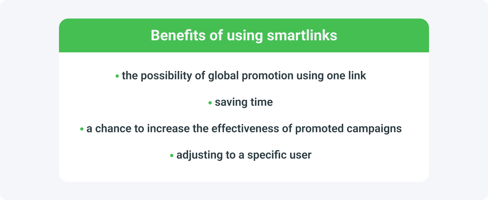 Benefits of using smartlinks
