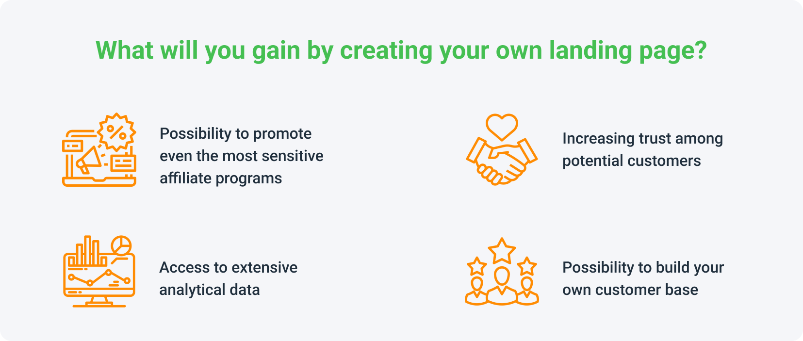 What will you gain by creating your own landing page?