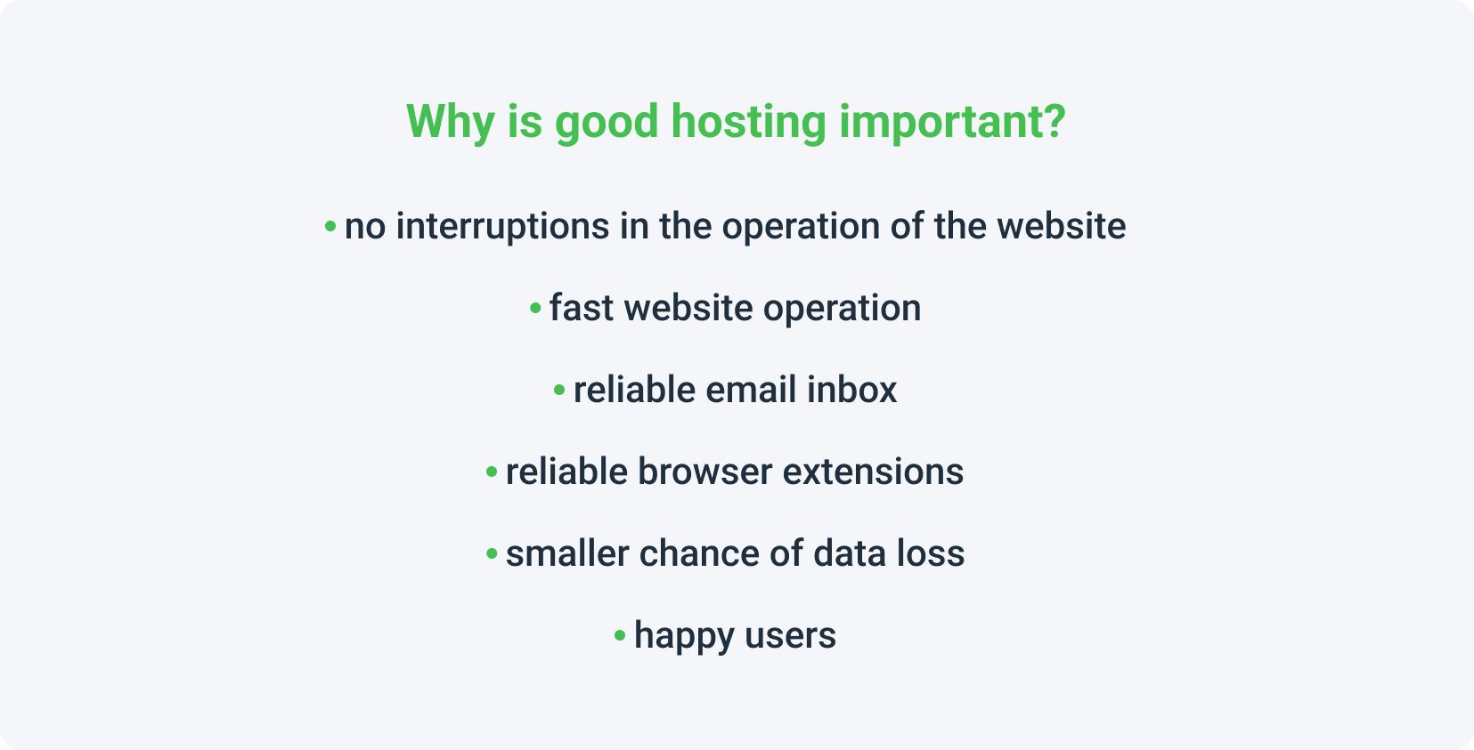 Why is good hosting for a landing page important?
