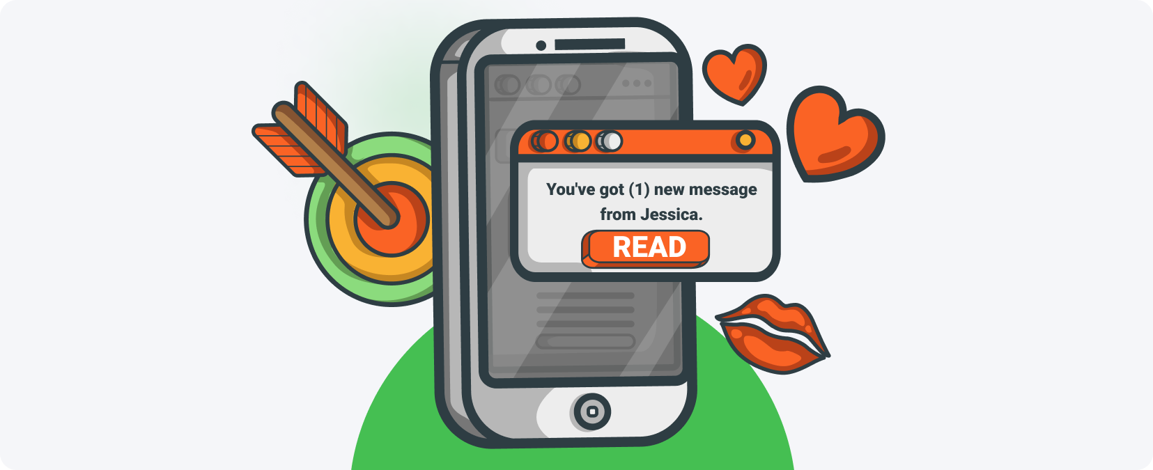 Example of push notifications in dating niche