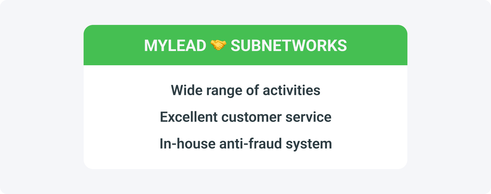 The advantages of cooperation between subnetworks with an affiliate network such as MyLead are a wide range of activities, excellent customer service and an internal anti-fraud system.